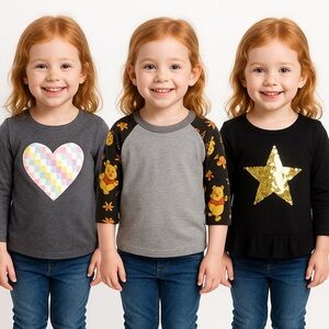 Bundle of three girls long sleeve shirts size 4
